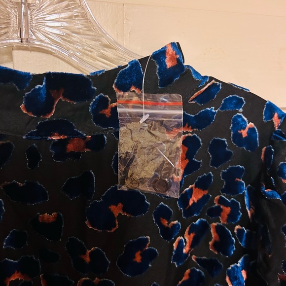 Lush dress size small NEW with tags dark blue animal print pattern in velour - Picture 3 of 6